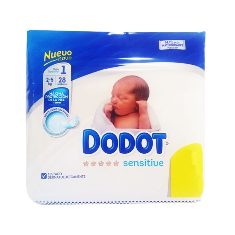 Pañales DODOT Sensitive talla 1 (de 2 a 5 kg) recién nacido 28 pañales